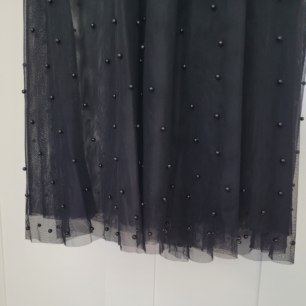 NWT Rare Deadstock Victoria's Secret Beaded Sheer Tulle Sexy Leather Midi Skirt - Picture 7 of 16